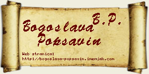 Bogoslava Popsavin vizit kartica